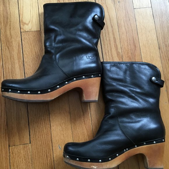 Shoes - Ugg Lynnea Shearling Clog Boot Black Size 9